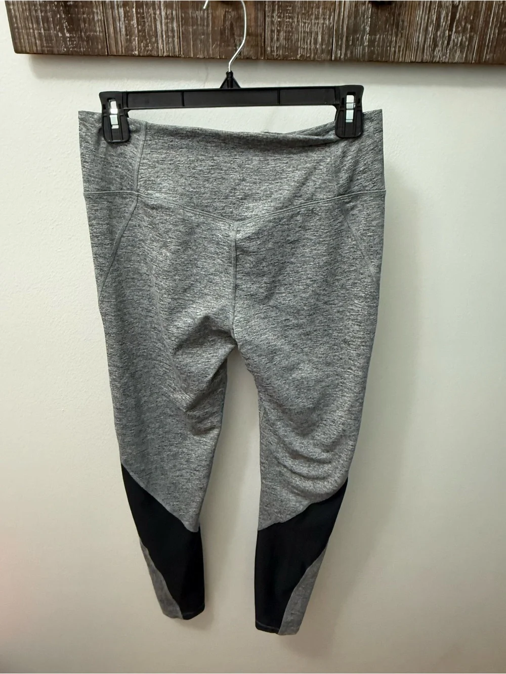 Nike Grey Heather Leggings with Black Accent Panels